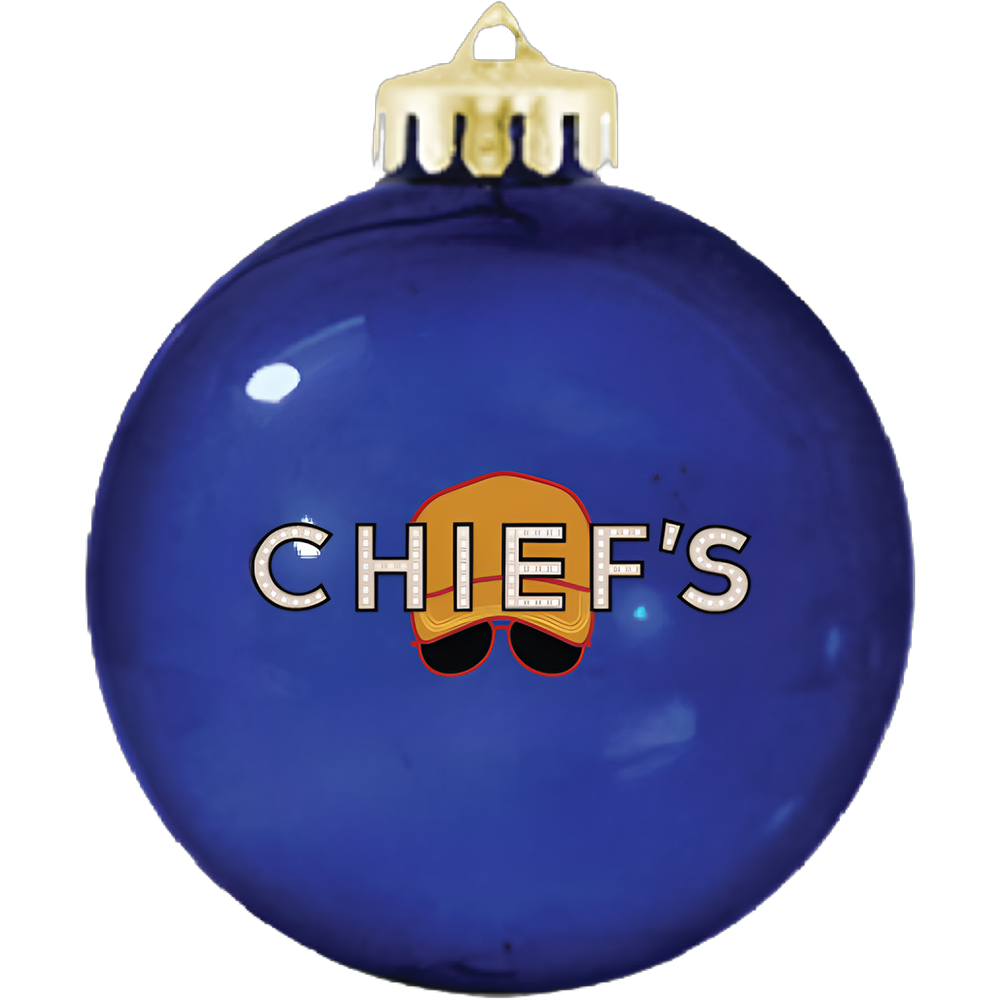 Chief's Logo Blue Globe Ornament