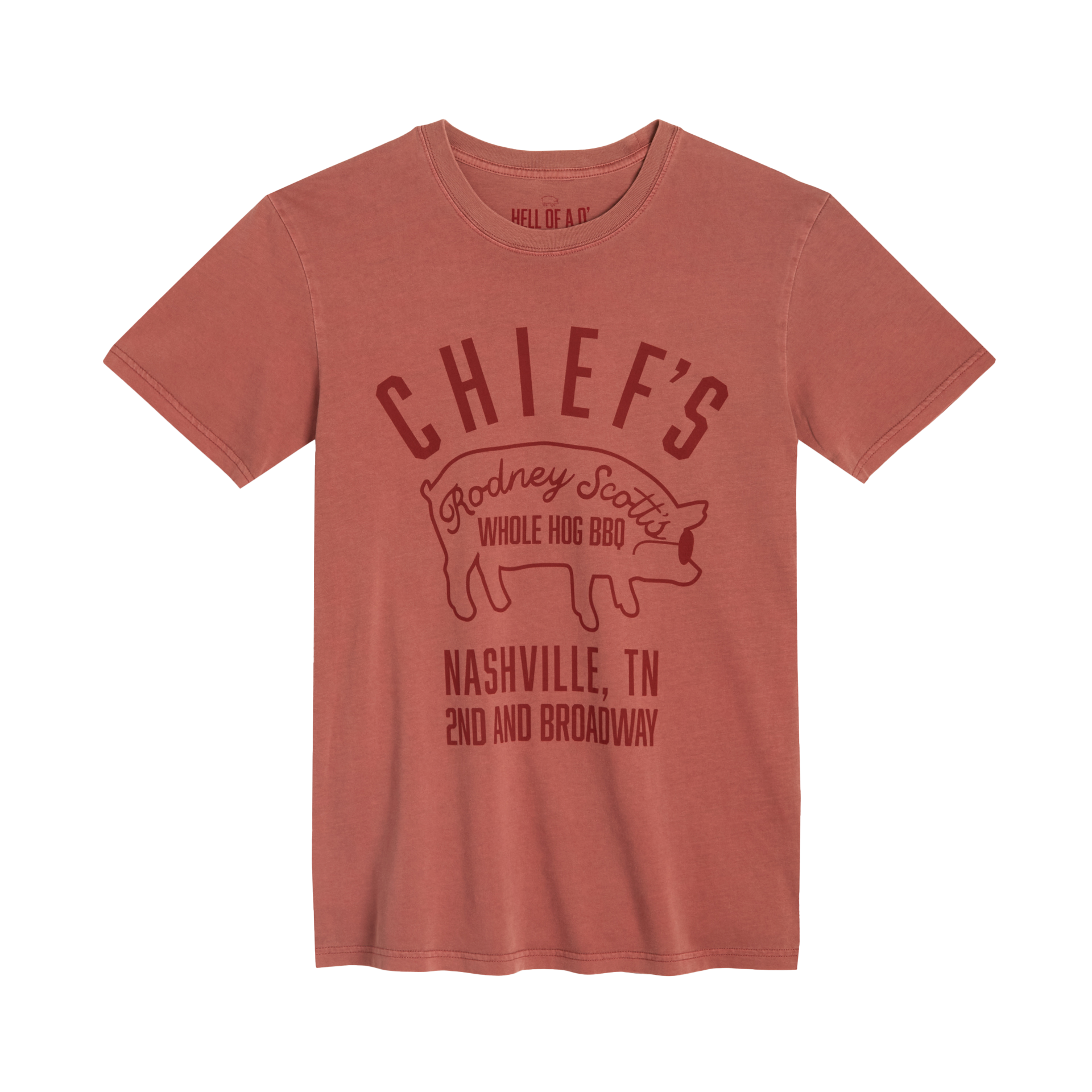 Chief's X Rodney Scott's BBQ T-Shirt - Faded Wine