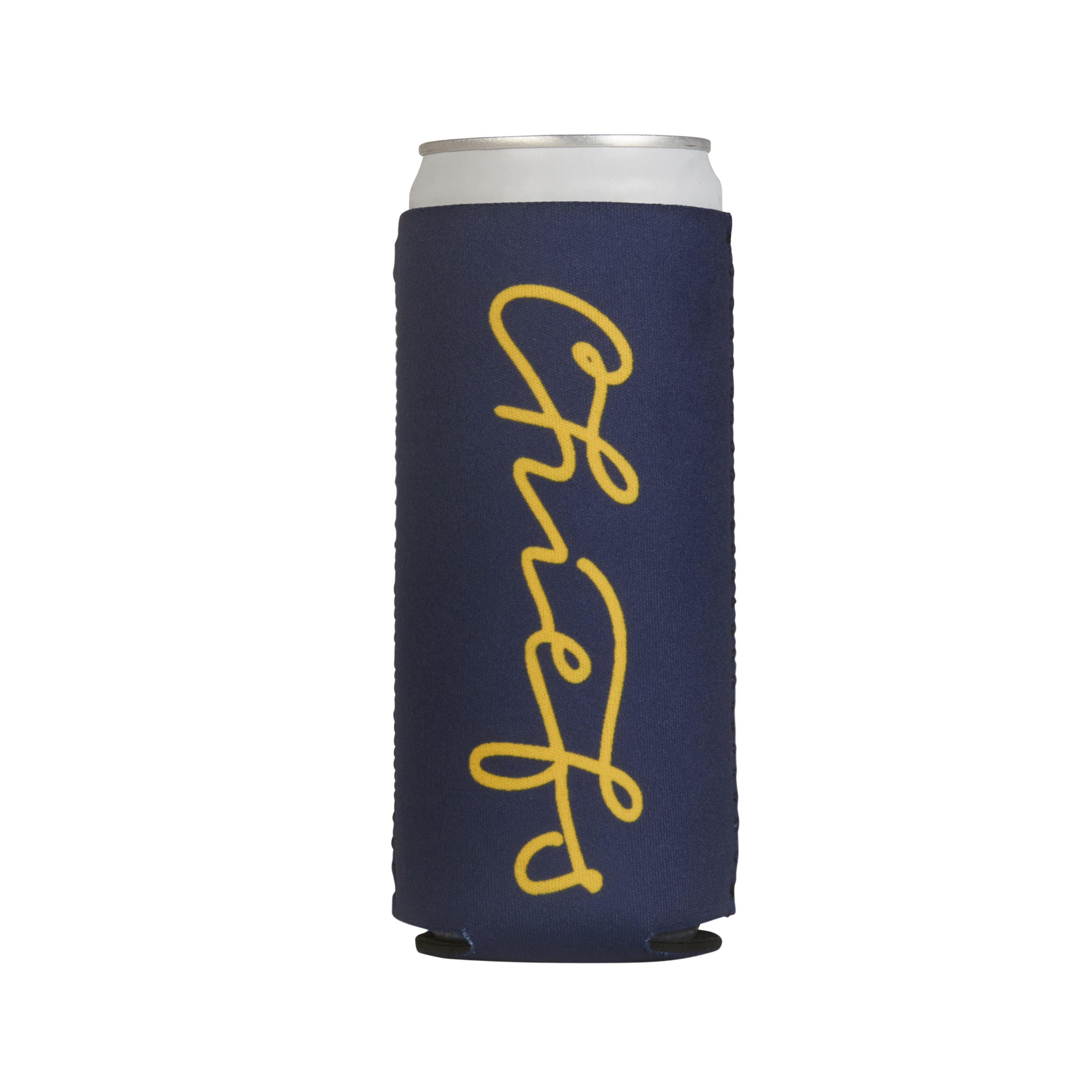 Chief's Scripted Slim Can Cooler - Navy/Gold