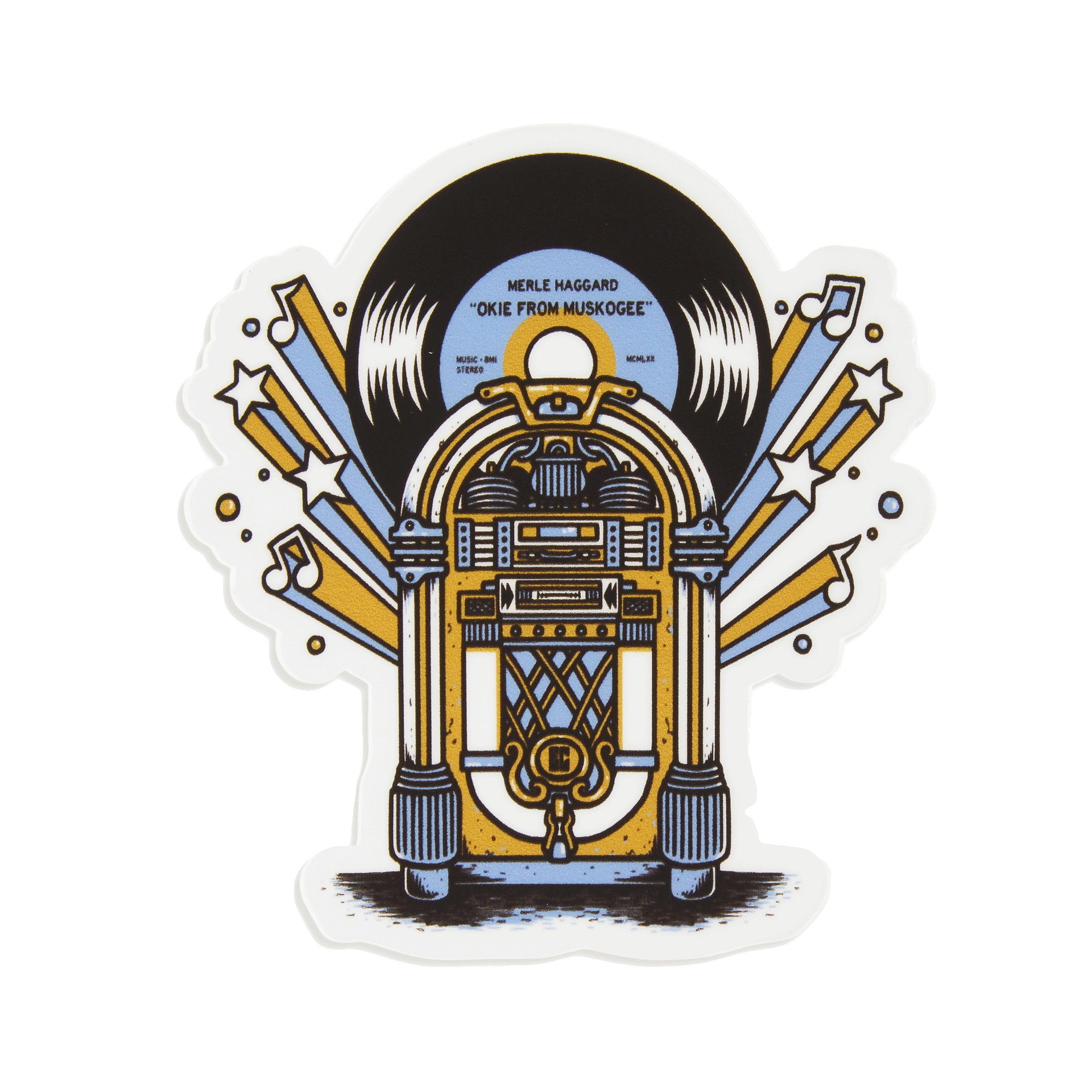 Merle Haggard Jukebox Sticker
