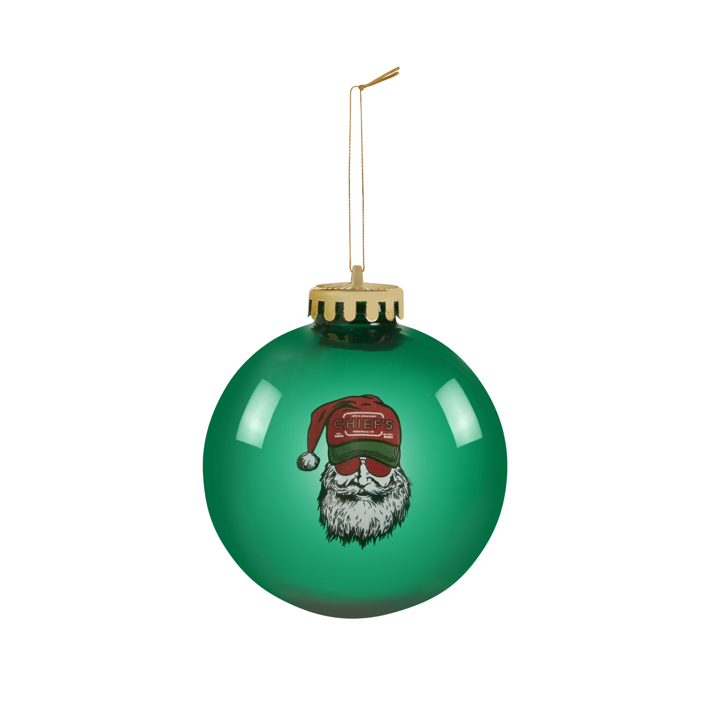 Chief's Santa Green Globe Ornament