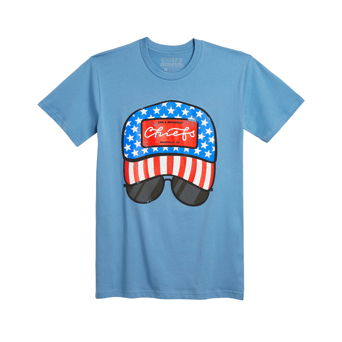 Chief's Stars & Stripes T-Shirt - Carolina Blue