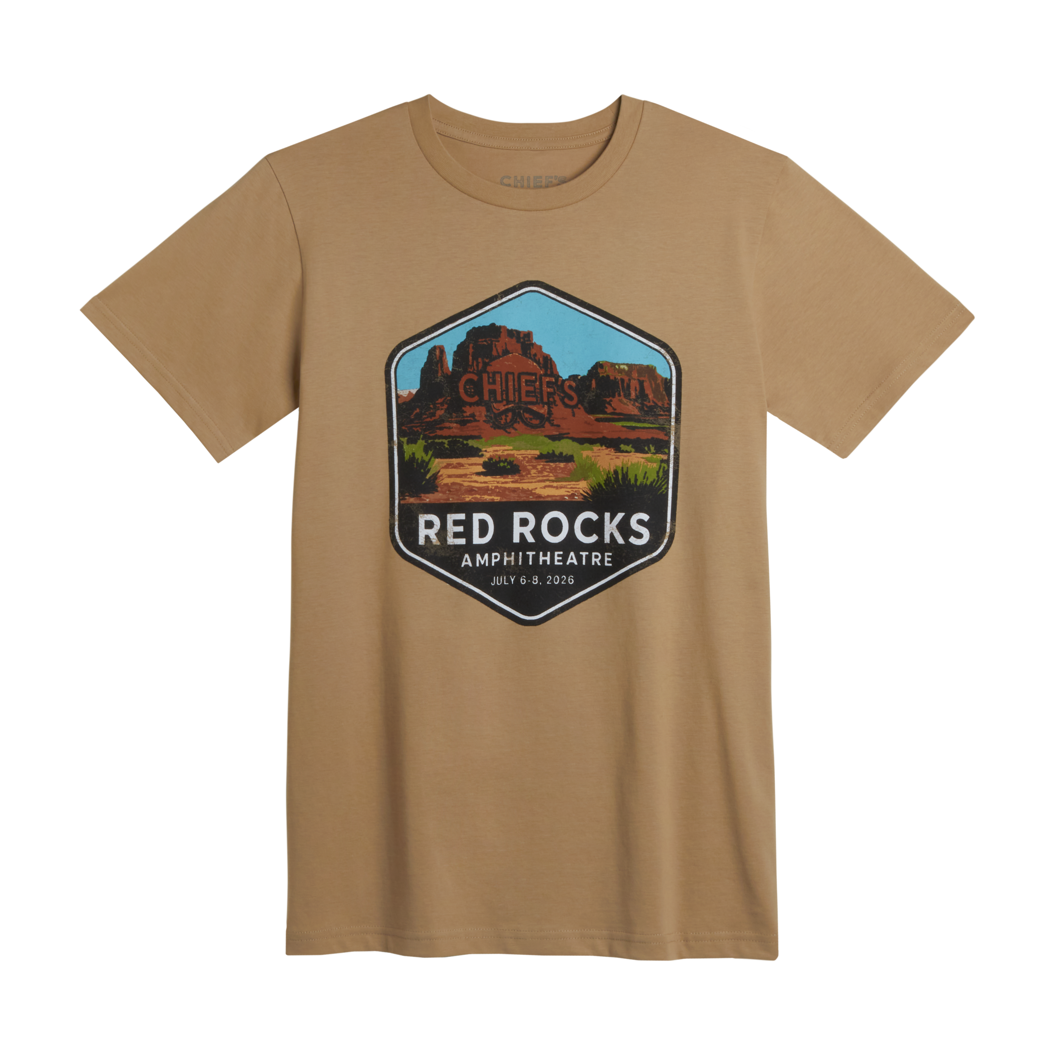 Chief's Limited Edition Red Rocks T-Shirt - Khaki