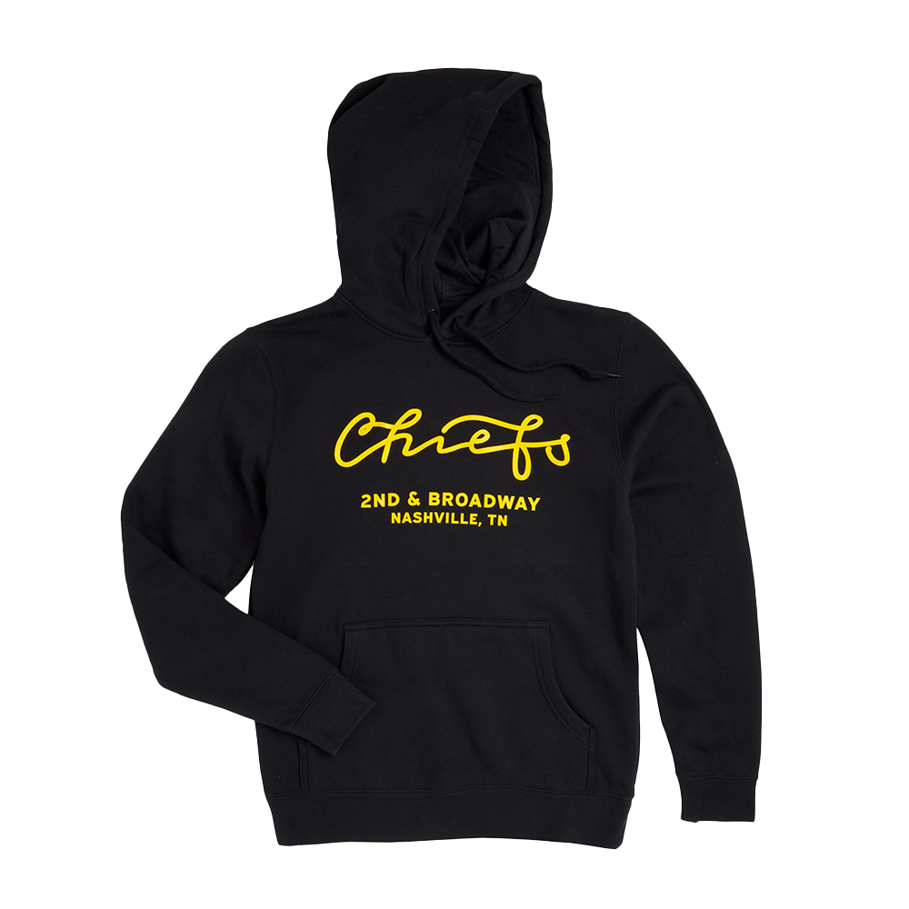 Chief's Scripted Logo Mid-Heavyweight Hoodie - Navy with Gold