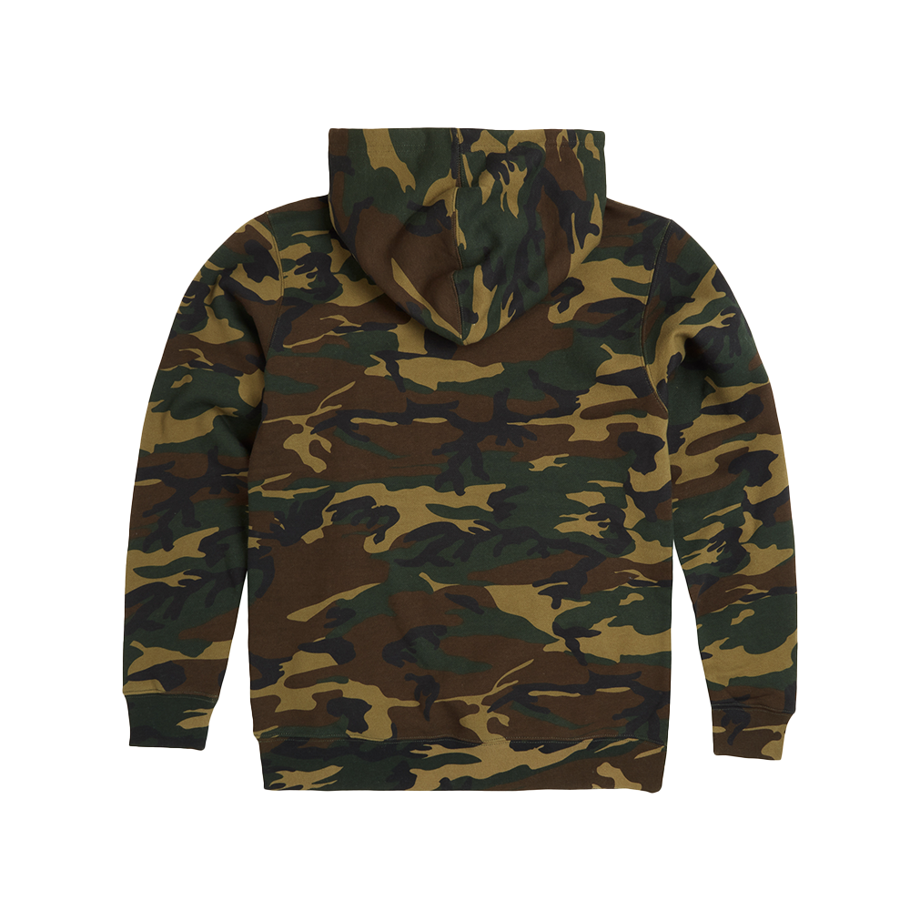 Chief s Mid Heavyweight Hoodie Green Camo with Orange