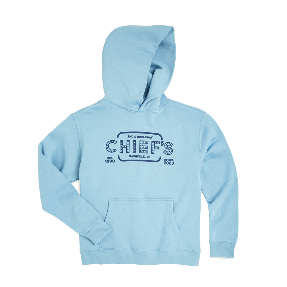 Chief's Mid-Heavyweight Hoodie - Carolina with Navy