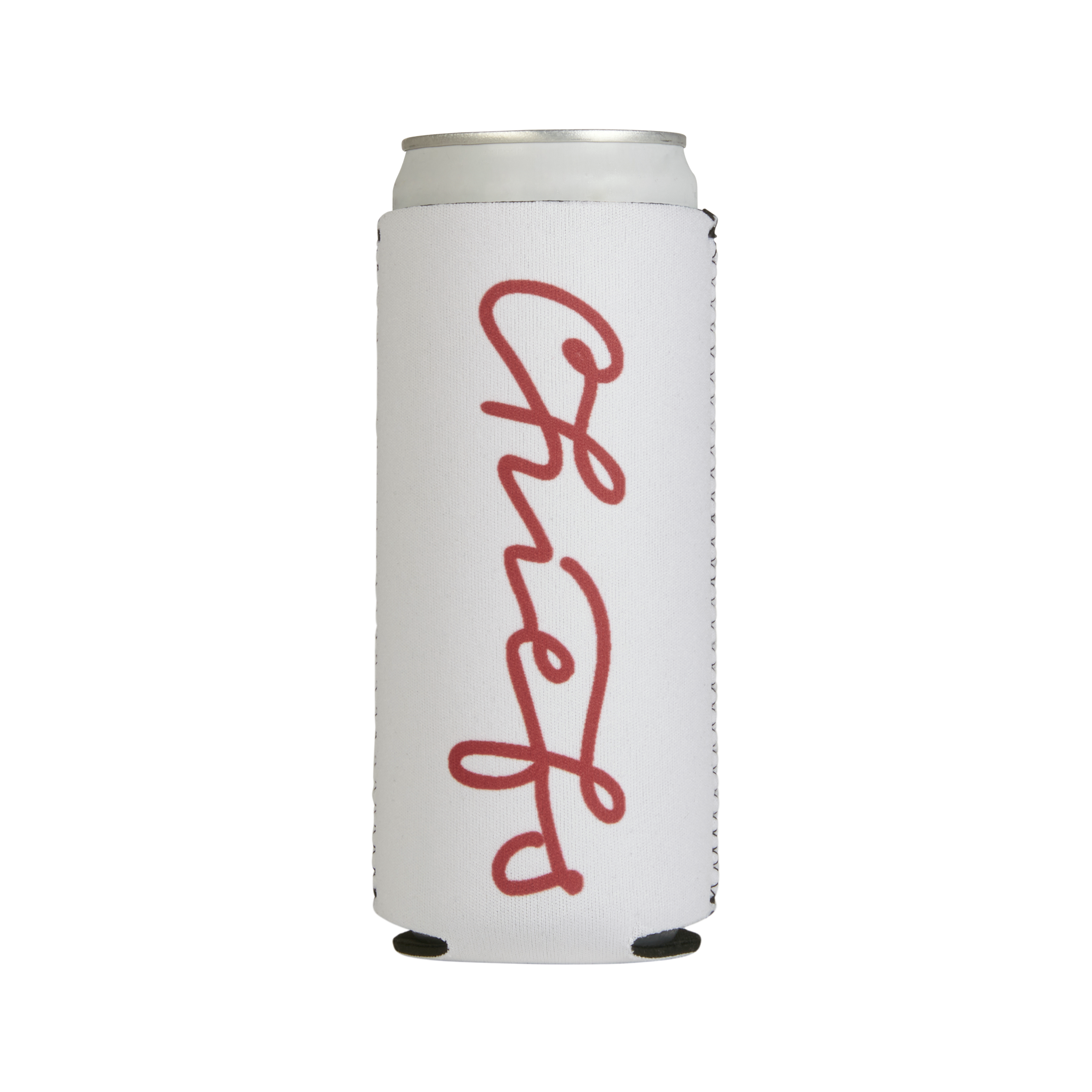 Chief's Scripted Slim Can Cooler - White/Red