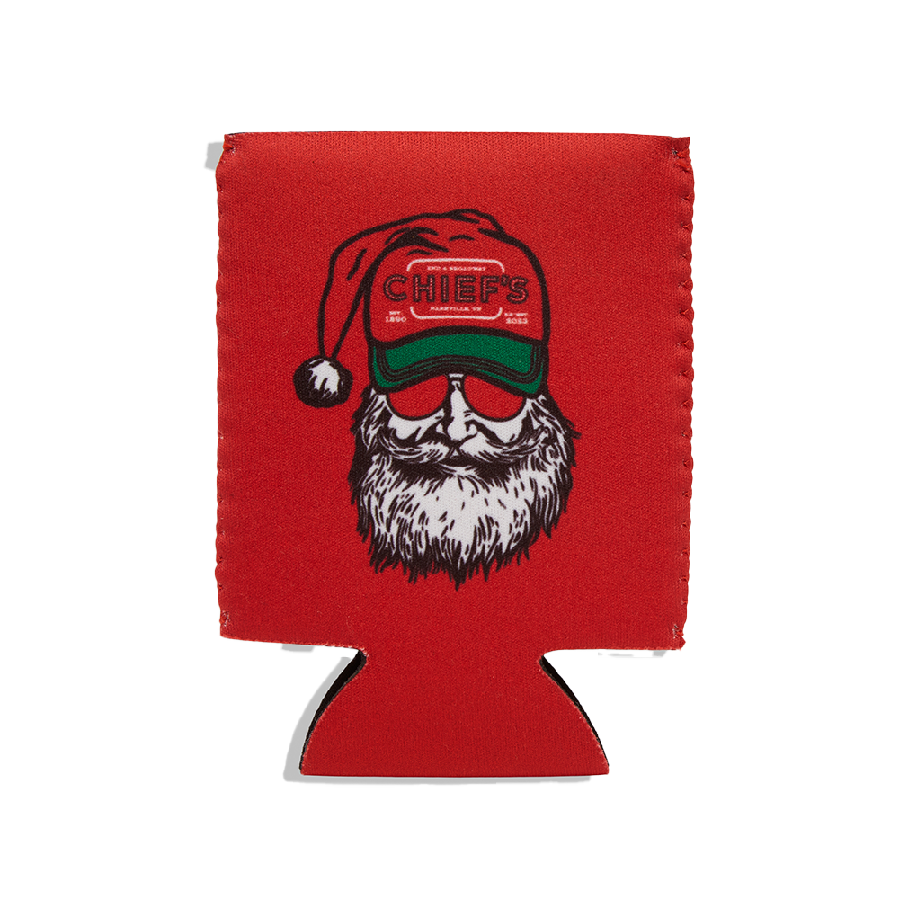 Chief's Drink in My Hand Can Cooler - Red Santa