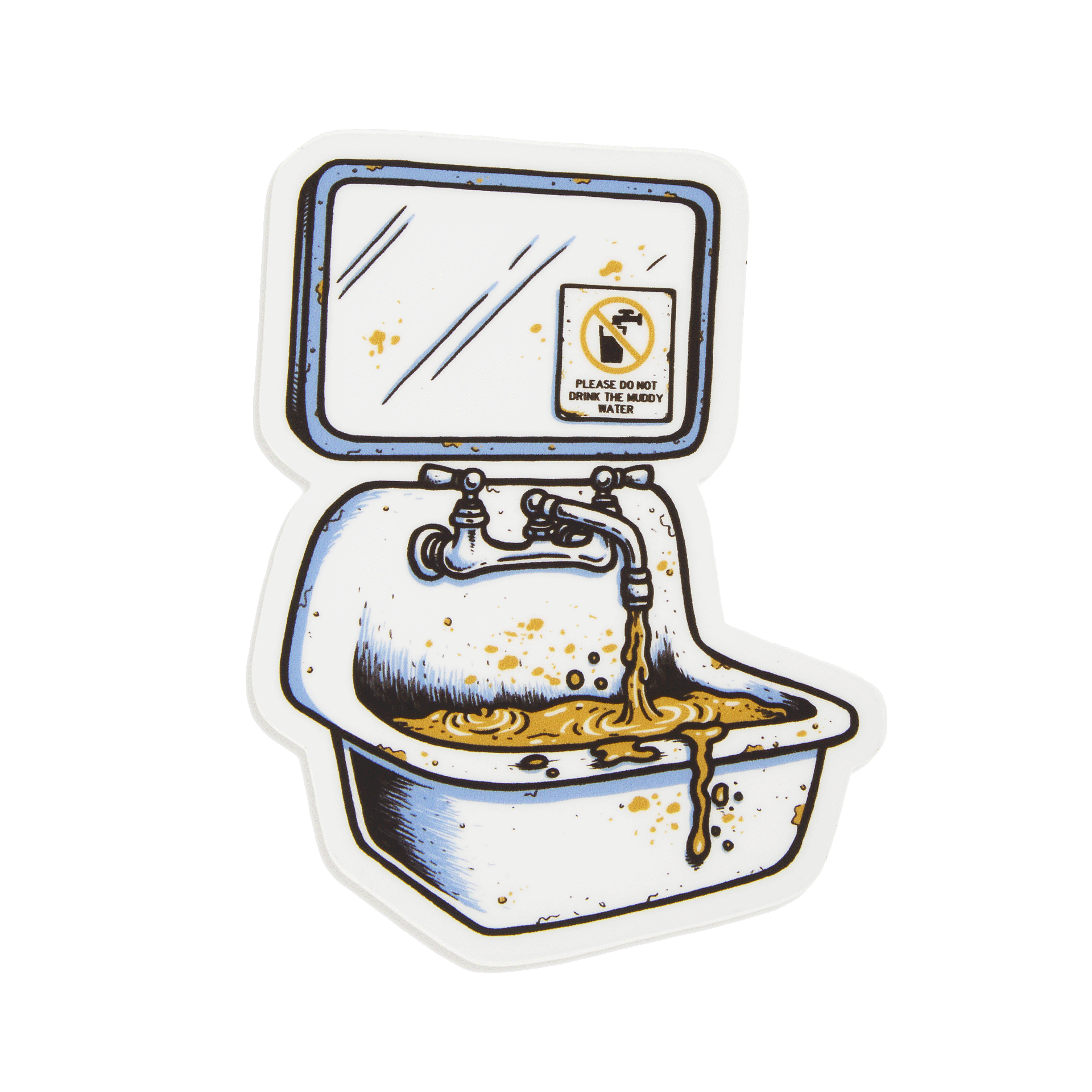 Muddy Waters Sink Sticker